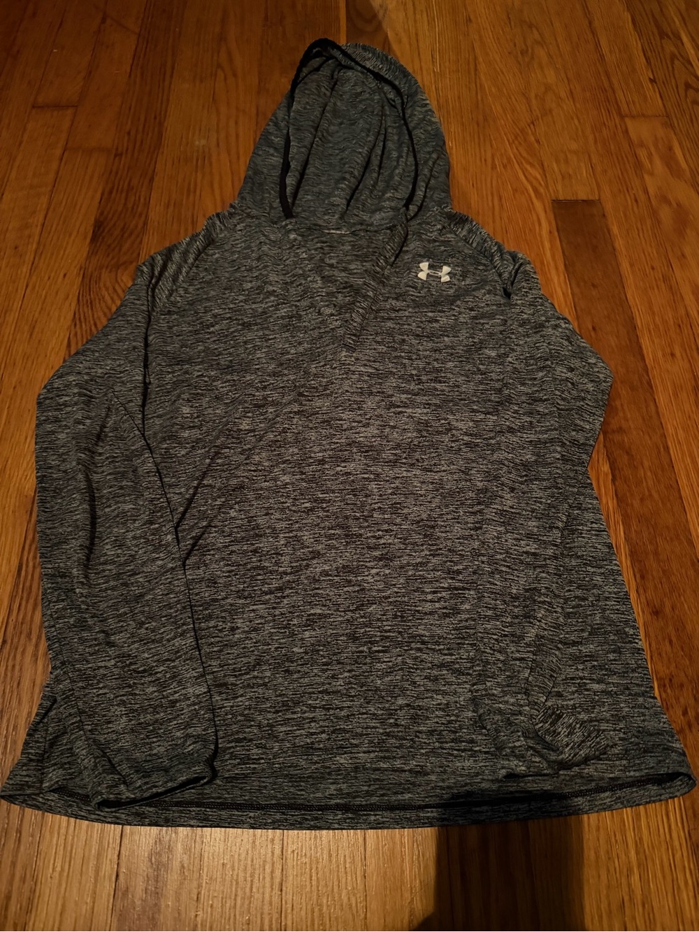 Under Armour Heathered Charcoal Hooded Performance Top